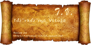 Tárkányi Vitold névjegykártya